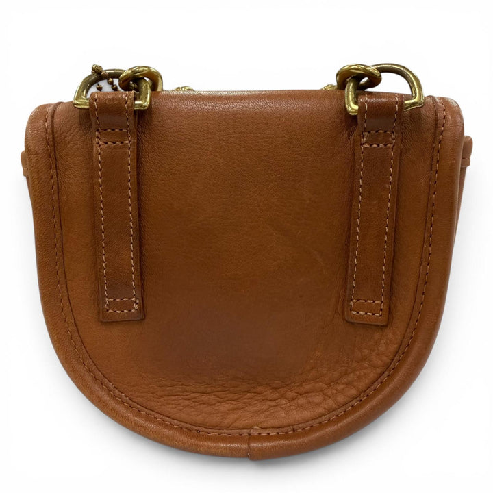 美品☆COACH コーチ ヴィンテージ 9826 オールドコーチ チャーム付 グローブレザー ミニ ショルダーバッグ ブラウン レディース