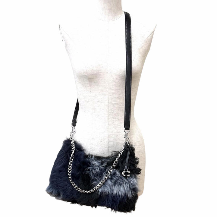 極美品★COACH コーチ CW646 ジュリエット ショルダー バッグ 25 パッチワーク カーフレザー使い シアリング マルチ レディース 袋付