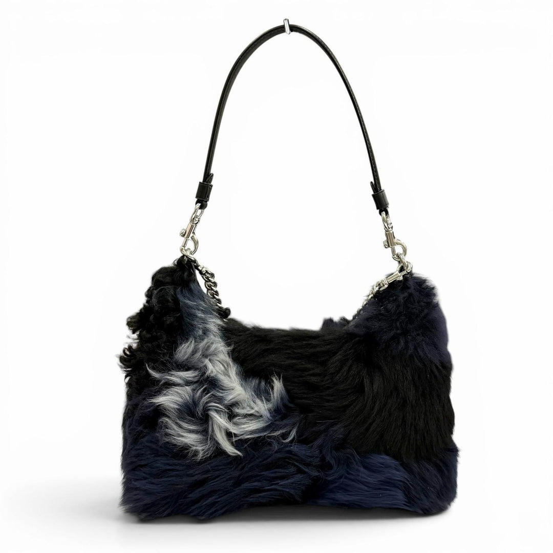 極美品★COACH コーチ CW646 ジュリエット ショルダー バッグ 25 パッチワーク カーフレザー使い シアリング マルチ レディース 袋付