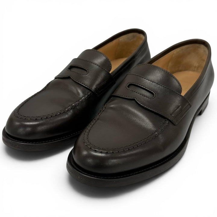 美品▲Dunhill ダンヒル DU24R1216MA レザー ペニーローファー コインローファー ダークブラウン 40 イタリア製 メンズ