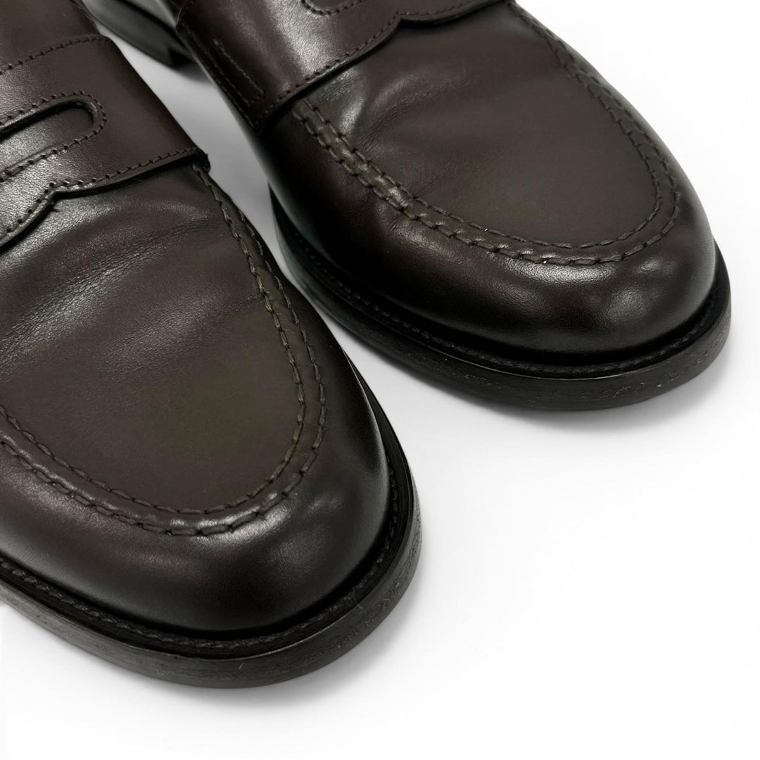 美品▲Dunhill ダンヒル DU24R1216MA レザー ペニーローファー コインローファー ダークブラウン 40 イタリア製 メンズ