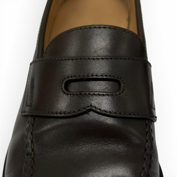 美品▲Dunhill ダンヒル DU24R1216MA レザー ペニーローファー コインローファー ダークブラウン 40 イタリア製 メンズ