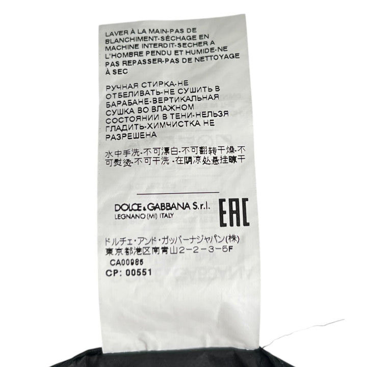 美品▲DOLCE&amp;GABBANA ドルチェ＆ガッバーナ G9ABQTHUMEXN0000 ロゴプレート マウンテンパーカー ブラック S イタリア製 正規品 メンズ