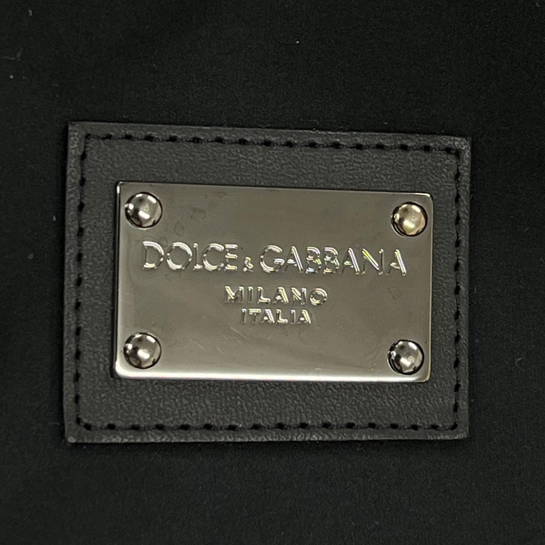 美品▲DOLCE&amp;GABBANA ドルチェ＆ガッバーナ G9ABQTHUMEXN0000 ロゴプレート マウンテンパーカー ブラック S イタリア製 正規品 メンズ