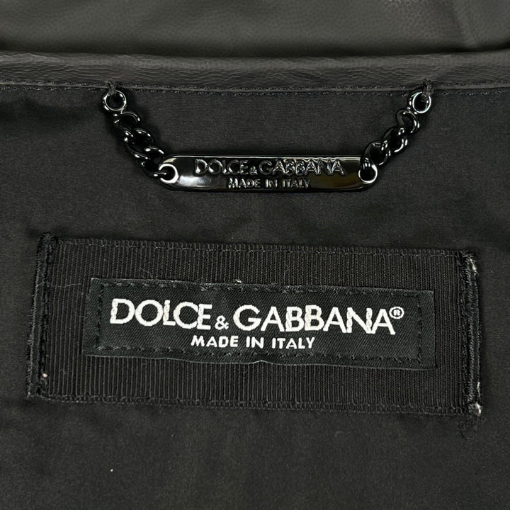 美品▲DOLCE&amp;GABBANA ドルチェ＆ガッバーナ G9ABQTHUMEXN0000 ロゴプレート マウンテンパーカー ブラック S イタリア製 正規品 メンズ
