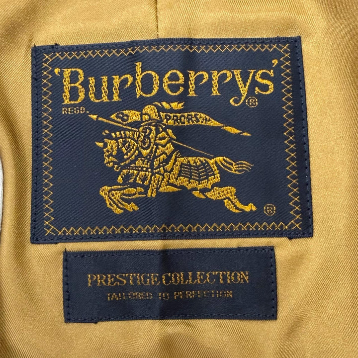 極美品□Burberrys バーバリー ヴィンテージ シルク混 裏ノバチェック柄 カシミヤライナー付き ステンカラーコート 玉虫色 88-160 メンズ