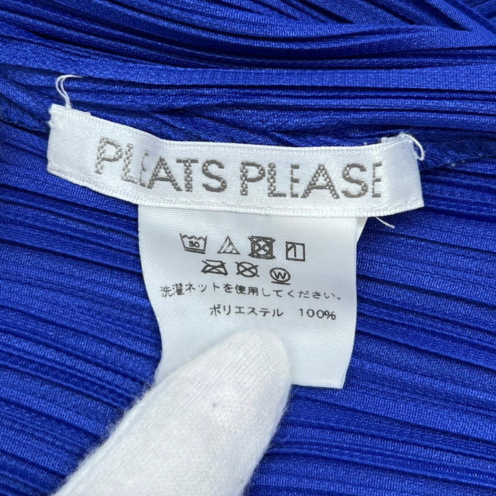 美品▲PLEATS PLEASE プリーツプリーズ イッセイミヤケ PP73-JT223 プリーツ ワンピース ブルー 4 日本製 正規品 レディース