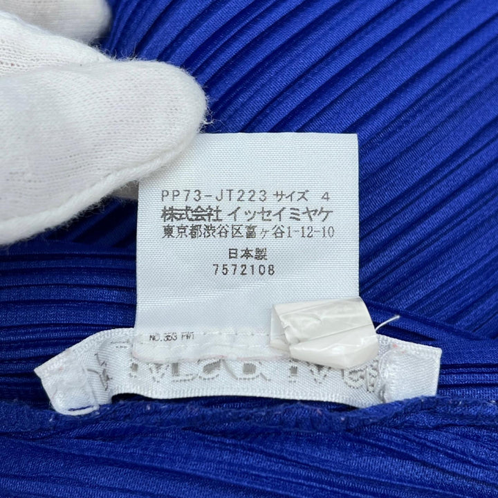 美品▲PLEATS PLEASE プリーツプリーズ イッセイミヤケ PP73-JT223 プリーツ ワンピース ブルー 4 日本製 正規品 レディース