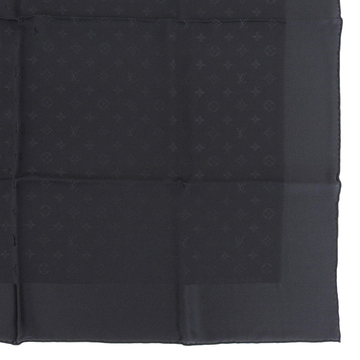 極美品▲LOUIS VUITTON ルイヴィトン カレ モナコ モノグラム シルク100% スカーフ ブラック イタリア製 レディース 箱付き