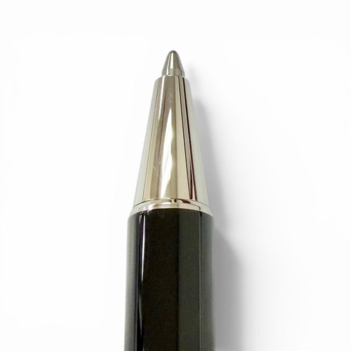 極美品□Cartier カルティエ ラッカー サントス ドゥ カルティエ ツイスト式 ボールペン ブラック シルバー フランス製 筆記確認済み