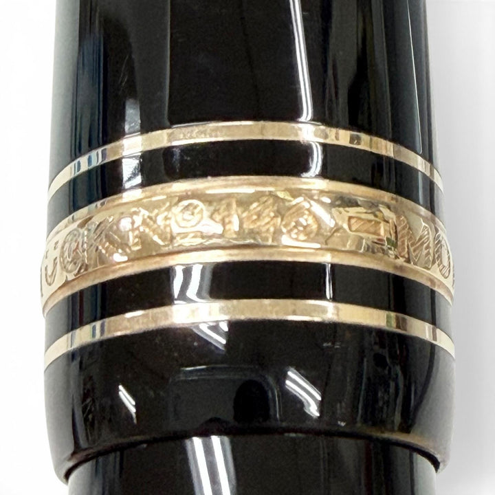 美品▼MONTBLANC モンブラン マイスターシュテュック 146 ペン先14K Fニブ ホワイトスター 万年筆 ブラック ゴールド ドイツ製 メンズ