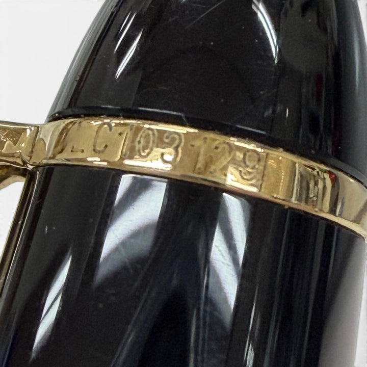 美品▼MONTBLANC モンブラン マイスターシュテュック 146 ペン先14K Fニブ ホワイトスター 万年筆 ブラック ゴールド ドイツ製 メンズ