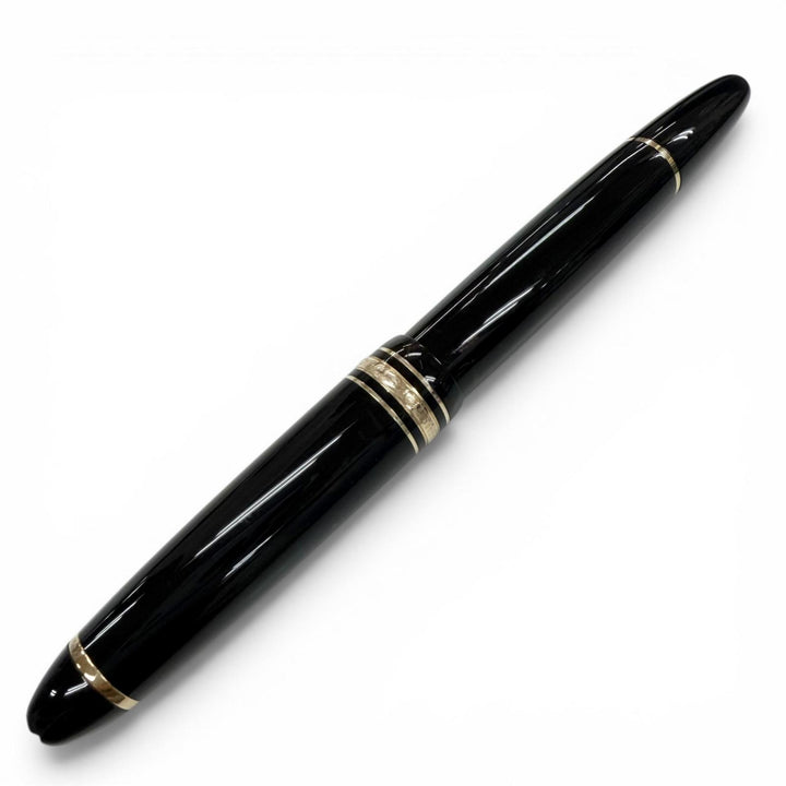 美品▼MONTBLANC モンブラン マイスターシュテュック 146 ペン先14K Fニブ ホワイトスター 万年筆 ブラック ゴールド ドイツ製 メンズ
