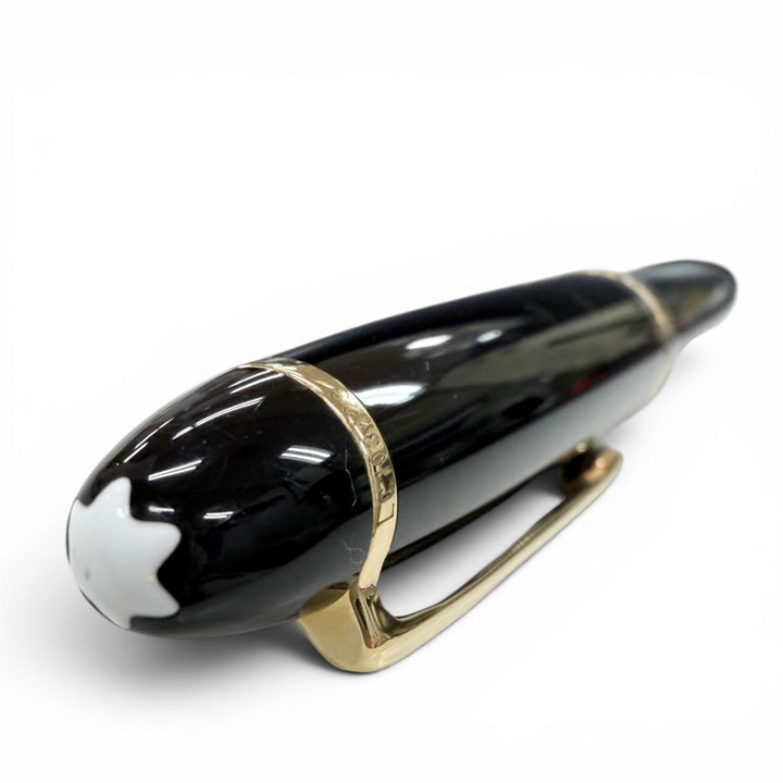 美品▼MONTBLANC モンブラン マイスターシュテュック 146 ペン先14K Fニブ ホワイトスター 万年筆 ブラック ゴールド ドイツ製 メンズ