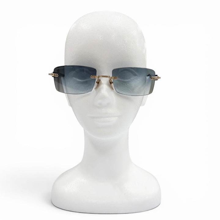 美品▼CHROME HEARTS クロムハーツ DEEP II 925 サイドフローラルクロス ツーポイント リムレス サングラス 57□20-146 総重量35.51g