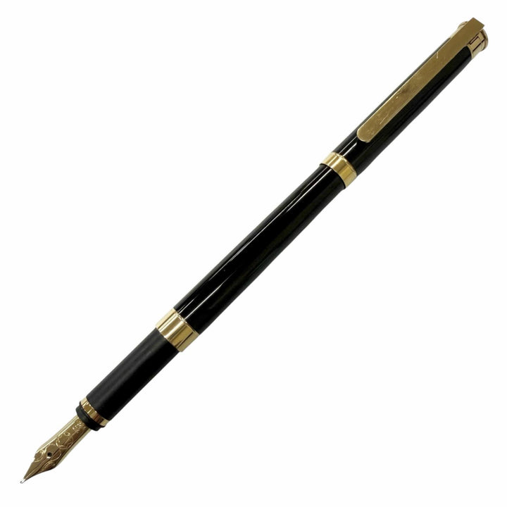 極美品□MONTBLANC モンブラン ヴィンテージ ノブレス ペン先18K Fニブ キャップ式 万年筆 ステーショナリー ブラック ゴールド ドイツ製