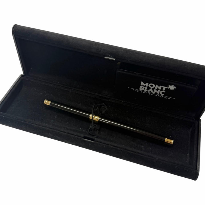 極美品□MONTBLANC モンブラン ヴィンテージ ノブレス ペン先18K Fニブ キャップ式 万年筆 ステーショナリー ブラック ゴールド ドイツ製