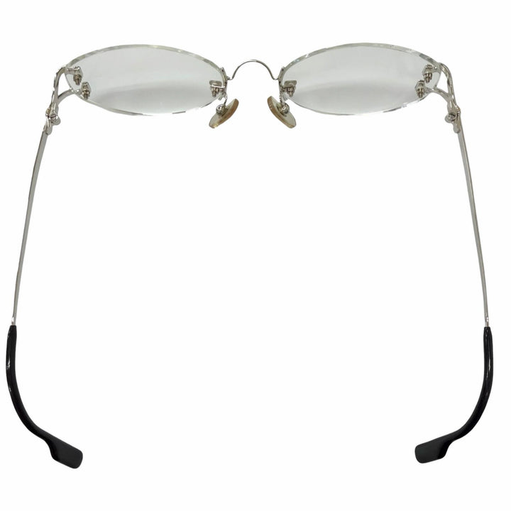 美品□Cartier カルティエ 2Cデコール トリニティ ツーポイント リムレスメガネ 眼鏡 アイウェア シルバー □18 度入り フランス製