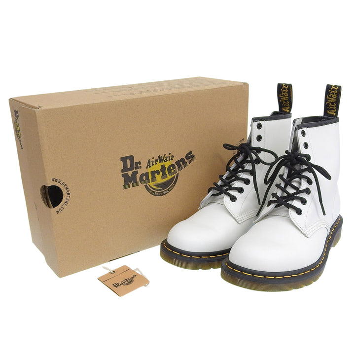 極美品▲Dr.Martens ドクターマーチン 1460 8-EYE BOOT 8ホール スムースレザー レースアップ ブーツ ホワイト UK7 メンズ 箱付き