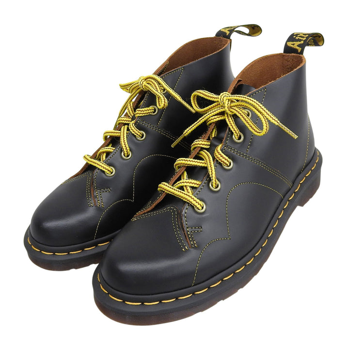 未使用品▲Dr.Martens ドクターマーチン CHURCH MONKY BOOT スムースレザー ショートブーツ ブラック UK7 メンズ 箱付き
