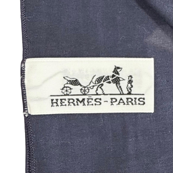 極美品△HERMES エルメス パレオ FLAMINGO PARTY フラミンゴ パーティー コットン100％ 大判 ショール ストール スカーフ ブルー