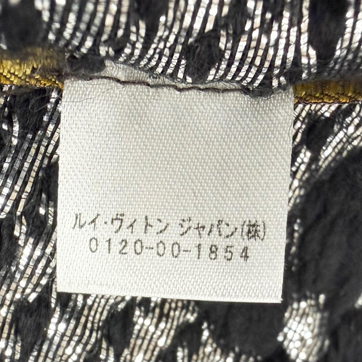 美品▼LOUIS VUITTON ルイヴィトン M75833 エシャルプ ロゴマニア シャイン ウール シルク モノグラム フリンジ付き マフラー 正規品
