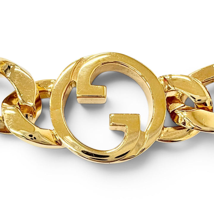 美品△GUCCI グッチ 774555 ブロンディ チェーン ネックレス インターロッキングG チョーカー ゴールド イタリア製 レディース オススメ