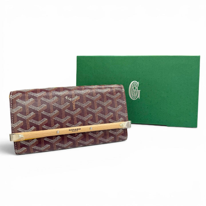 未使用品△GOYARD ゴヤール MONTE2MINTY50CL50P モンテカルロ ミニケース ポーチ ゴヤールディンキャンバス バーガンディ 仏製 箱付き