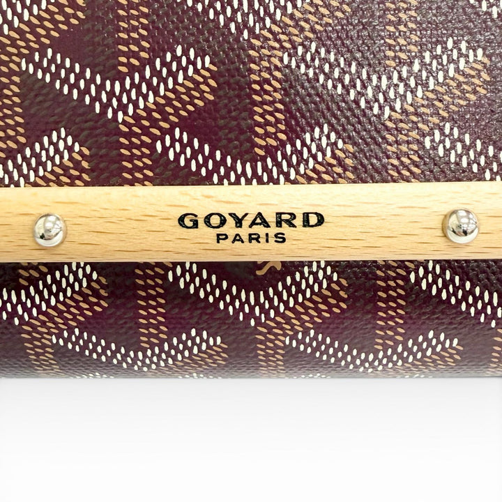 未使用品△GOYARD ゴヤール MONTE2MINTY50CL50P モンテカルロ ミニケース ポーチ ゴヤールディンキャンバス バーガンディ 仏製 箱付き