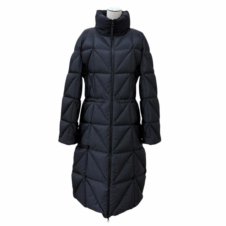 美品★MONCLER モンクレール 23-24AW CERISE セリース ロゴパッチ付 スタンドカラー ZIP UP ダウンコート ブラック 4 正規品 レディース