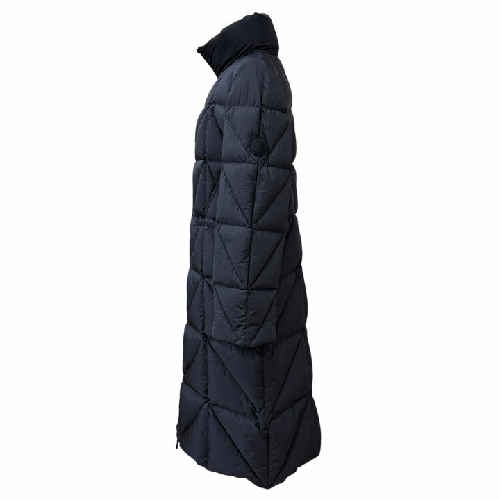 美品★MONCLER モンクレール 23-24AW CERISE セリース ロゴパッチ付 スタンドカラー ZIP UP ダウンコート ブラック 4 正規品 レディース