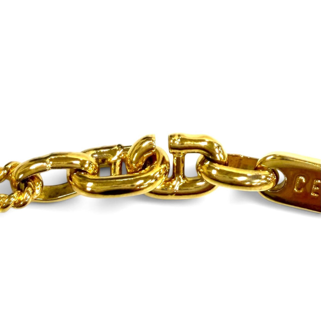 美品★CELINE セリーヌ ヴィンテージ ロープモチーフ チェーン ネックレス チョーカー アクセサリー ゴールド レディース