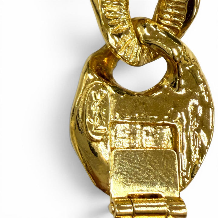 極美品★YVES SAINT LAURENT イヴ サンローラン ヴィンテージ ー ゴールドチェーン ネックレス チョーカー ゴールド レディース