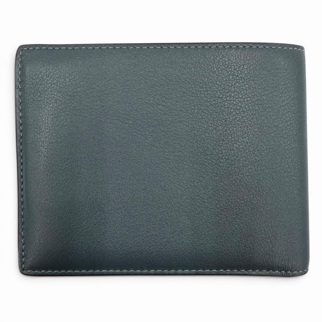 未使用品◇Cartier カルティエ レザー マストドゥカルティエ ロゴ入り 札入れ 二つ折り財布 ネイビー系 シルバー金具 イタリア製 メンズ