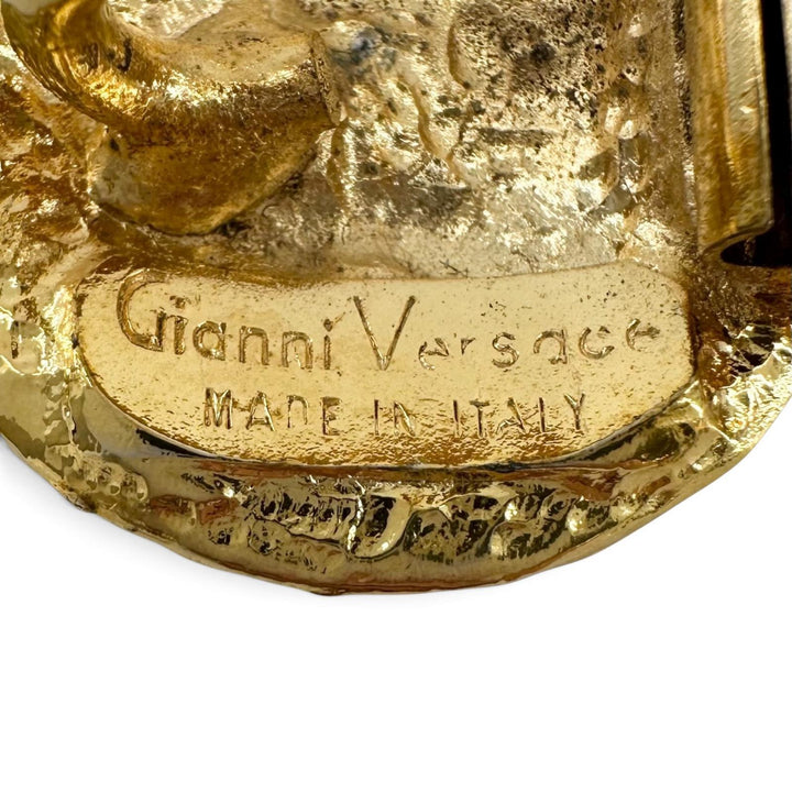 極美品▲Gianni Versace ジャンニヴェルサーチ ヴィンテージ メデューサロゴ コインモチーフ チェーン ベルト ゴールド 伊製 レディース