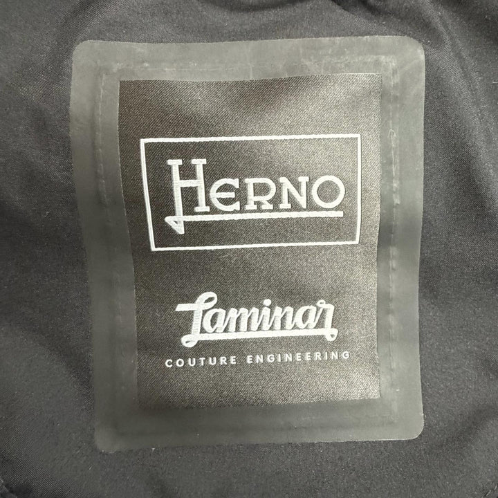 美品△Herno ヘルノ PI116DL Laminar ラミナー スタンドカラー フード付き ジップアップ ダウンジャケット ボルドー 40 正規品 メンズ