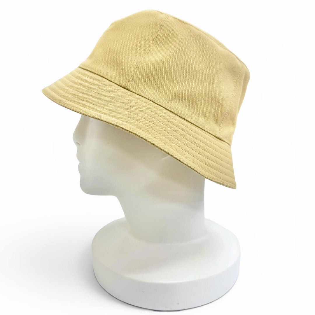 未使用品△HERMES エルメス カルヴィ シーシェル コットン100％ シルバー金具 シェーヌダンクル バケットハット 帽子 ベージュ 58 正規品