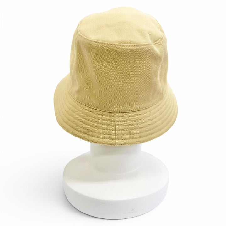 未使用品△HERMES エルメス カルヴィ シーシェル コットン100％ シルバー金具 シェーヌダンクル バケットハット 帽子 ベージュ 58 正規品