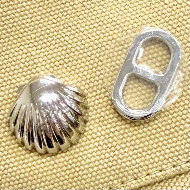 未使用品△HERMES エルメス カルヴィ シーシェル コットン100％ シルバー金具 シェーヌダンクル バケットハット 帽子 ベージュ 58 正規品