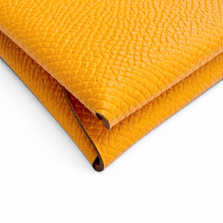 未使用品△HERMES エルメス カルヴィ デュオ ヴォーエプソン オレンジ シルバー金具 セリエ金具 コンパクトウォレット コインケース B刻