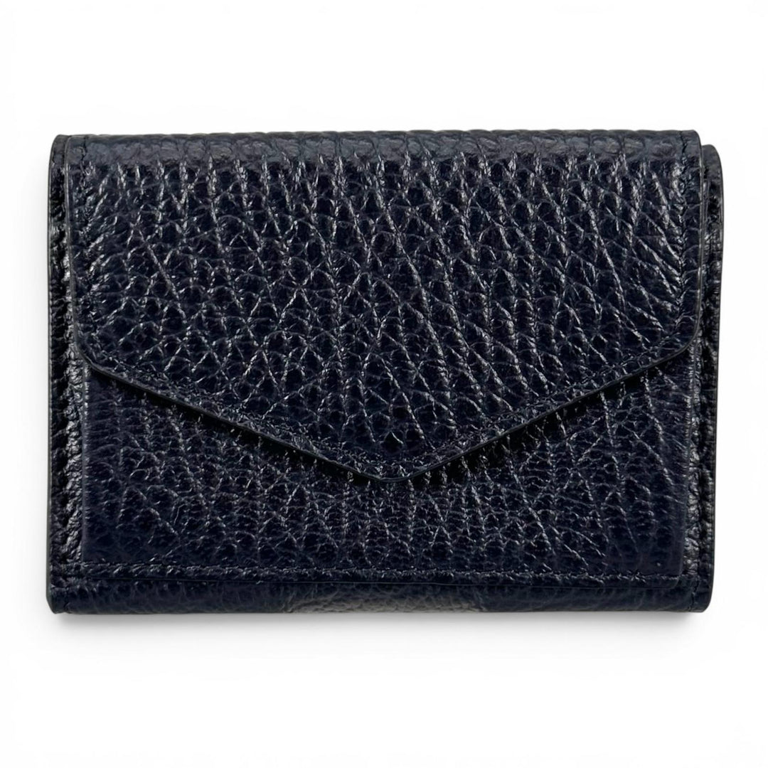 極美品▲Maison Margiela メゾンマルジェラ S36UI0416 4ステッチ レザー コンパクトウォレット 三つ折り財布 伊製 正規品 箱・保存袋付き
