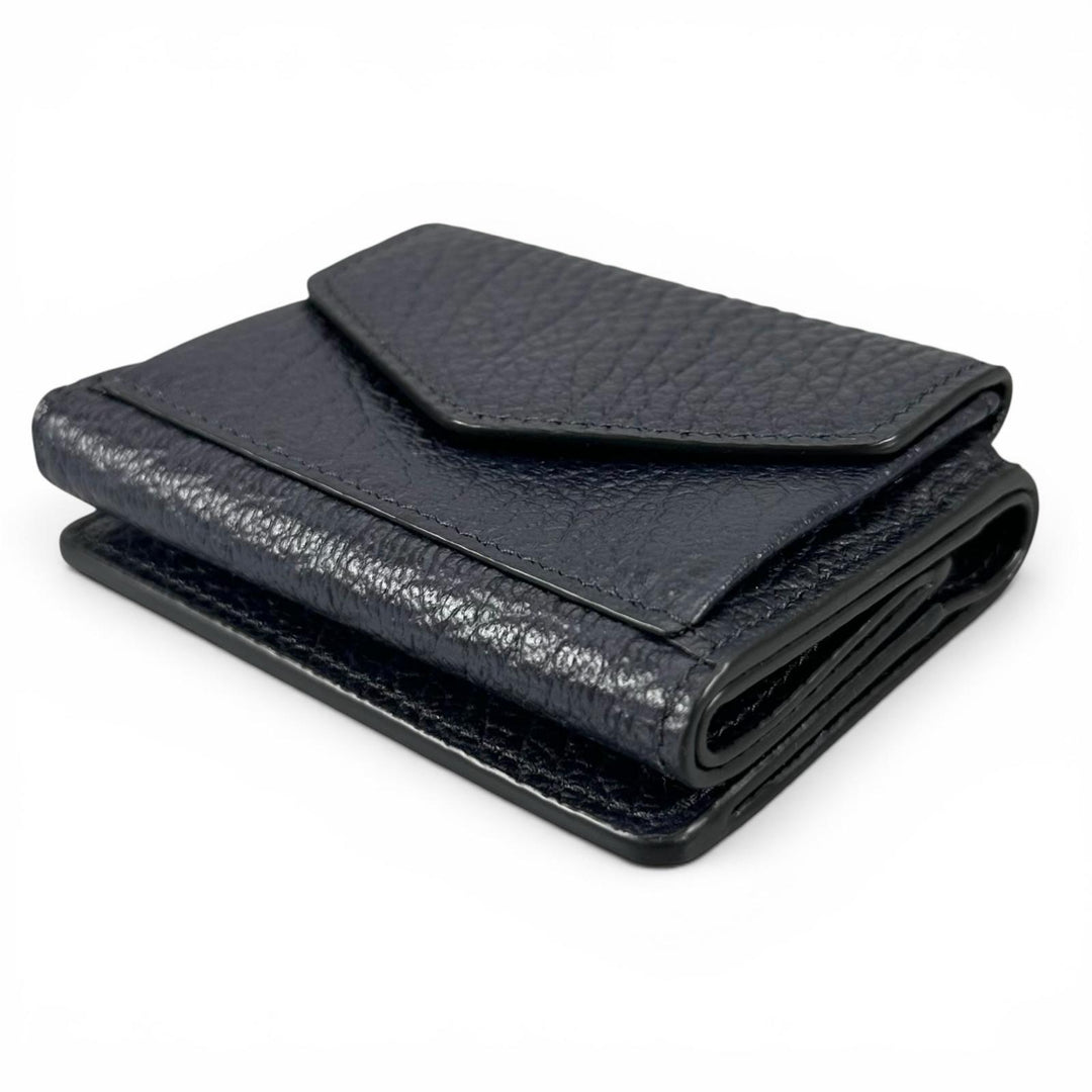 極美品▲Maison Margiela メゾンマルジェラ S36UI0416 4ステッチ レザー コンパクトウォレット 三つ折り財布 伊製 正規品 箱・保存袋付き