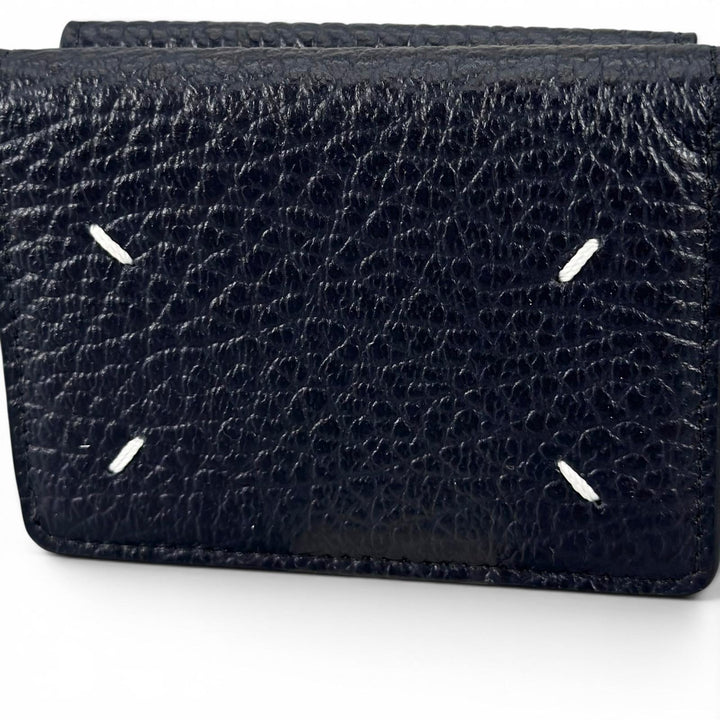 極美品▲Maison Margiela メゾンマルジェラ S36UI0416 4ステッチ レザー コンパクトウォレット 三つ折り財布 伊製 正規品 箱・保存袋付き