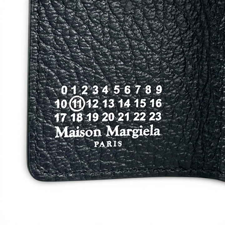 極美品▲Maison Margiela メゾンマルジェラ S36UI0416 4ステッチ レザー コンパクトウォレット 三つ折り財布 伊製 正規品 箱・保存袋付き