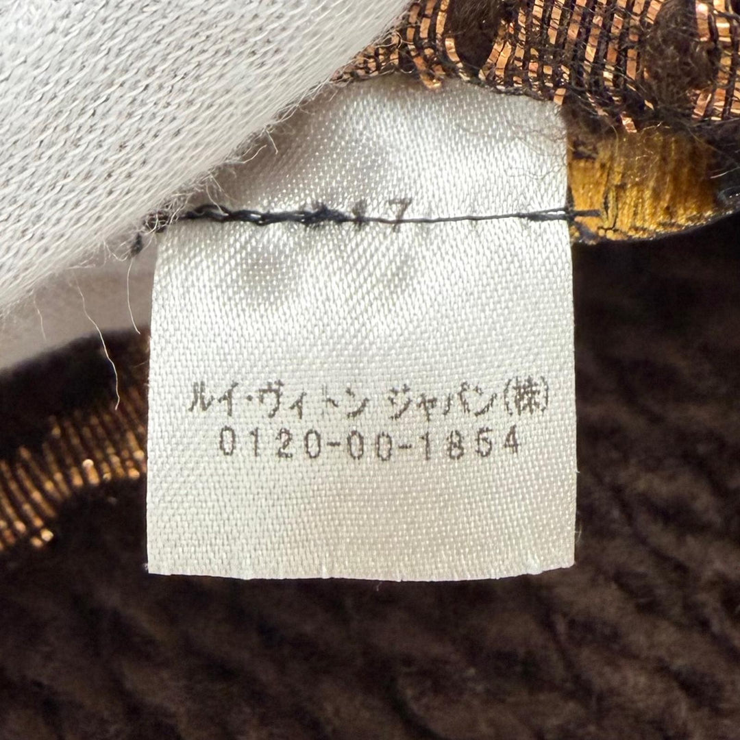 美品☆LOUIS VUITTON ルイヴィトン M71383 エシャルプ ロゴマニア シャイン ウール シルク マロン モノグラム フリンジ マフラー 正規品