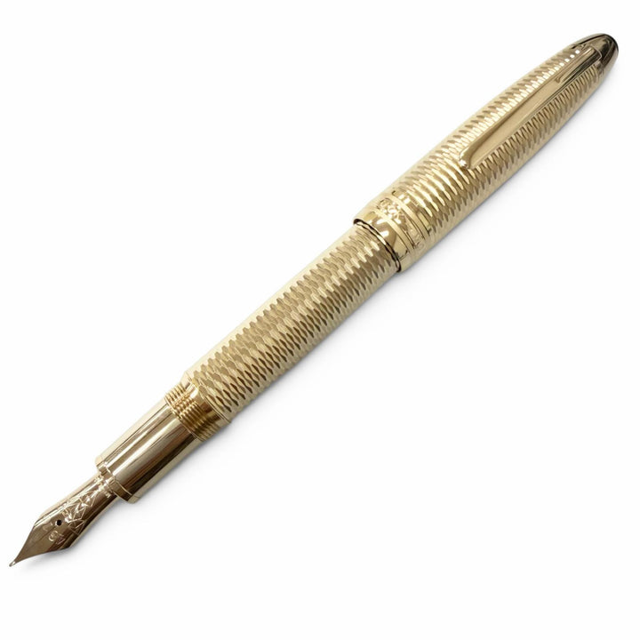 極美品□MONTBLANC モンブラン マイスターシュテュック ソリテール 146 ジオメトリー ル・グラン 18K Mニブ 万年筆 ゴールド ドイツ製