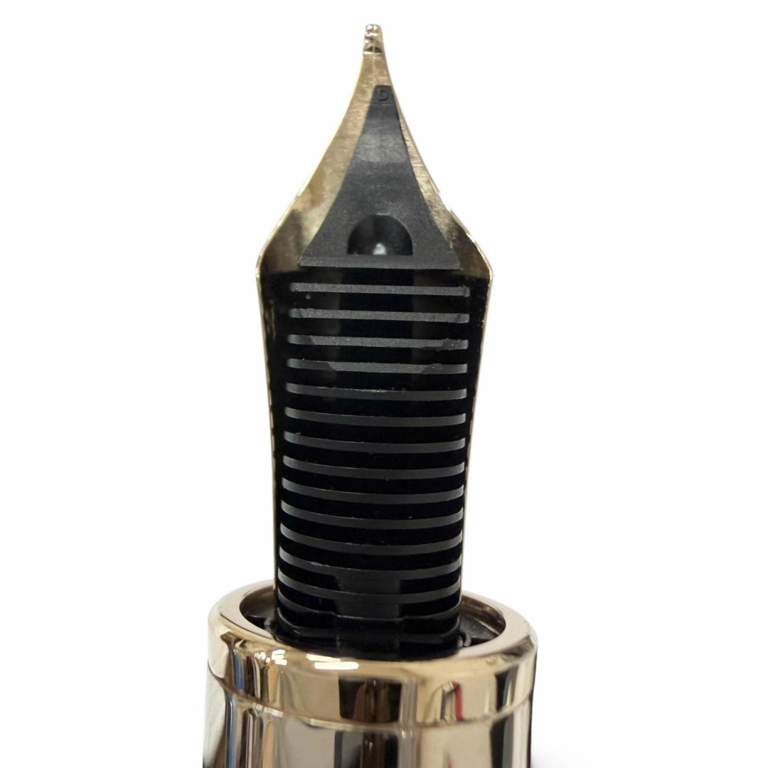 極美品□MONTBLANC モンブラン マイスターシュテュック ソリテール 146 ジオメトリー ル・グラン 18K Mニブ 万年筆 ゴールド ドイツ製
