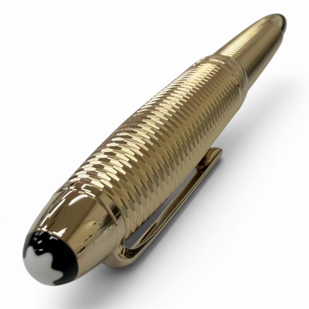 極美品□MONTBLANC モンブラン マイスターシュテュック ソリテール 146 ジオメトリー ル・グラン 18K Mニブ 万年筆 ゴールド ドイツ製