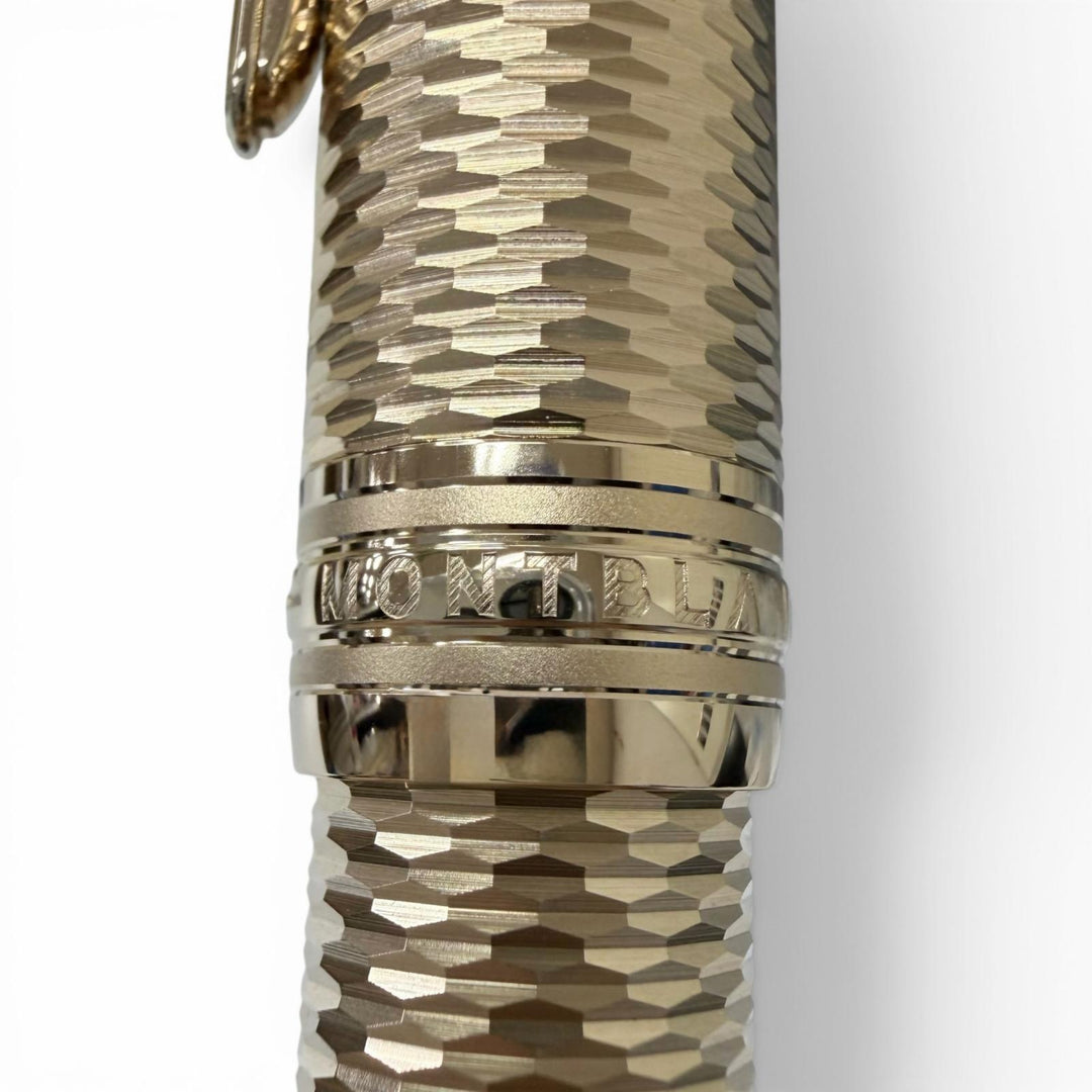 極美品□MONTBLANC モンブラン マイスターシュテュック ソリテール 146 ジオメトリー ル・グラン 18K Mニブ 万年筆 ゴールド ドイツ製