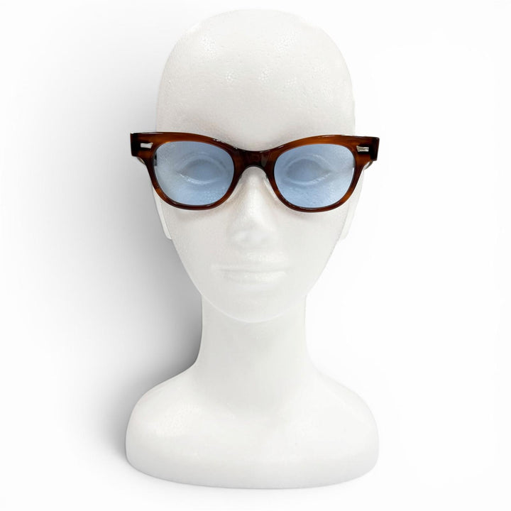 極美品▼JULIUS TART OPTICAL ジュリアスタートオプティカル COUNTDOWN マーブル柄 アイウェア サングラス クリアブラウン 44 22 箱付き